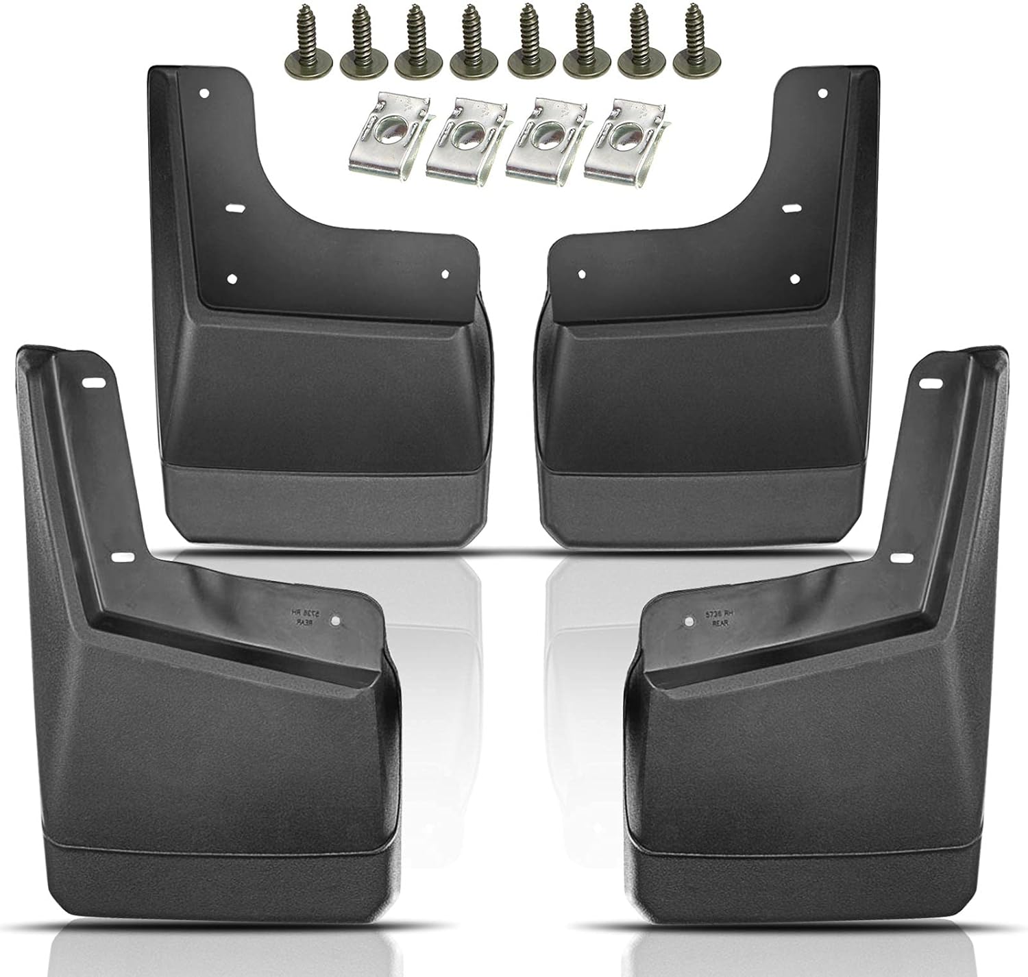 YHTAUTO Set of 4 Mud Flaps Splash Guards Accessories Replacement for Hummer H2 2003-2009, Front and Rear LH RH, Black