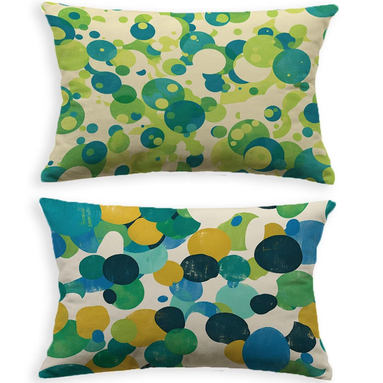 Housses de coussin de jardin anti-UV lot de 2 finitions haut de gamme aspect lin 40x70cm
