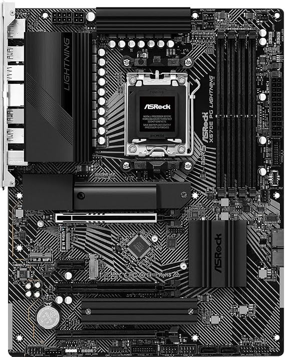 ASRock X670E PG Lightning ATX Anakart AMD AM5 Ryzen 8000 ve 7000, DDR5, 4x M.2 SSD, 4K 120Hz, AMD Expo, USB Type-C