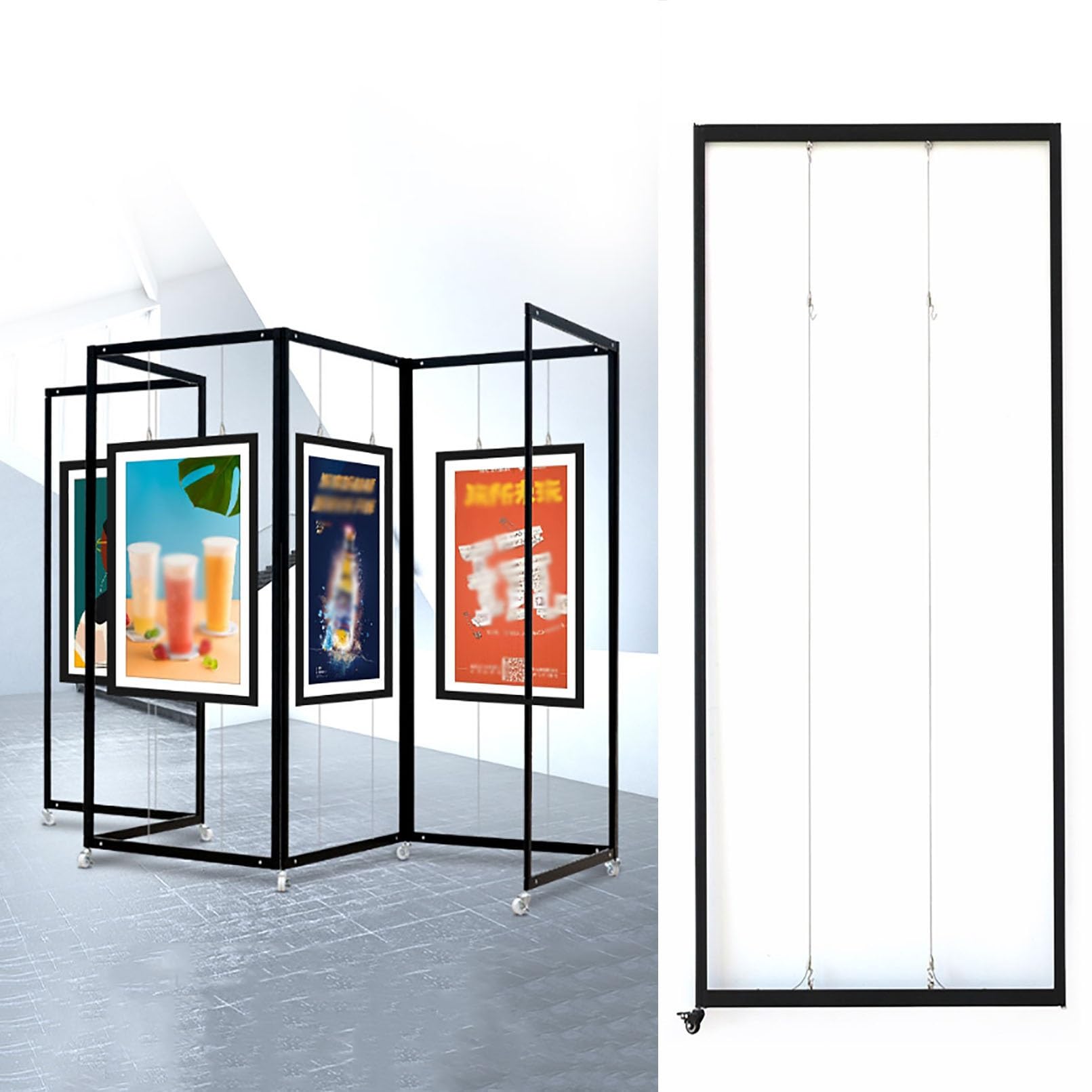 Soporte de póster plegable y estante colgante de marco de fotos para galería de arte