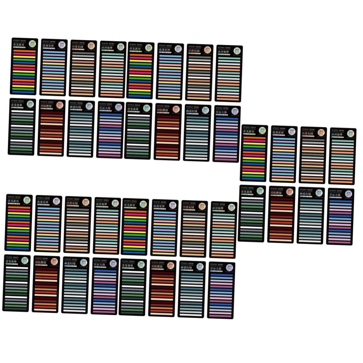 5 Sets Notizbuchstreifen Buch-kleberegister Dekorative Lesestreifen Anmerkungsregister Für Jungen Und Mädchen Leuchtende Farben 8 Blätter X 5