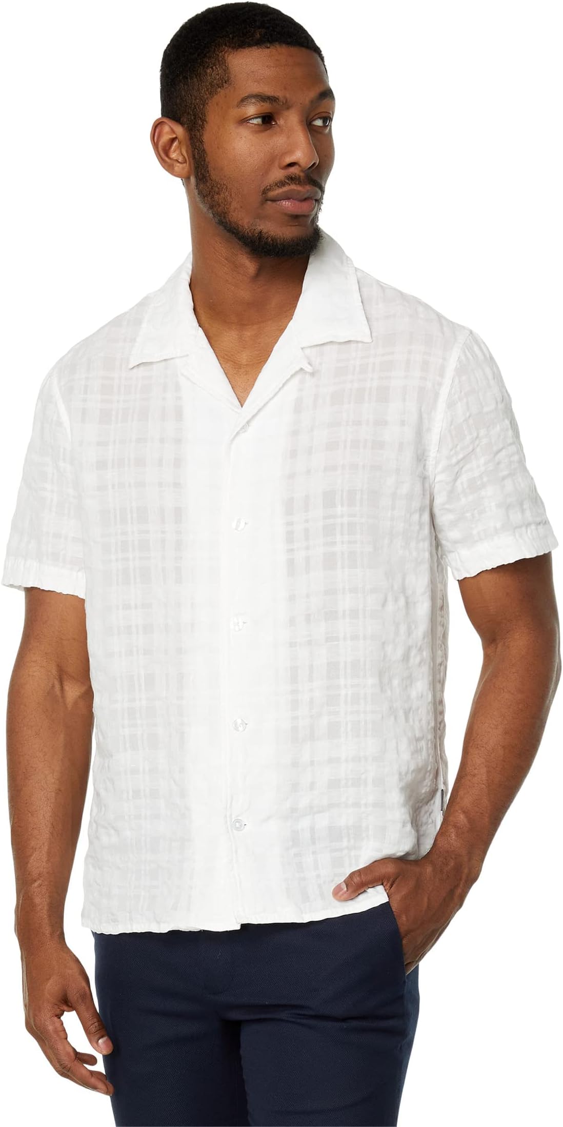 mens Danny Short Sleeve Camp Collar Shirt Button Down Shirt