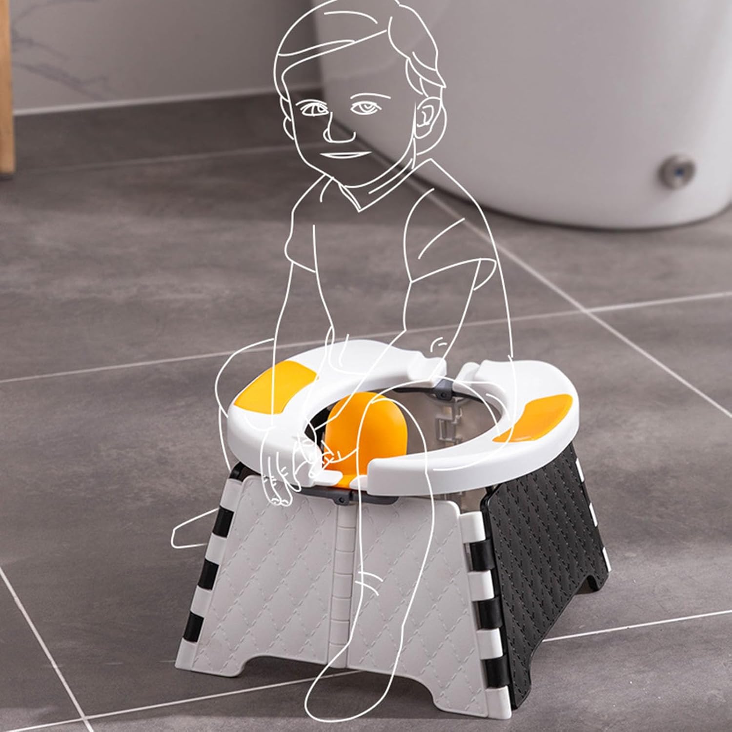 Potty Training Toilet, Portable Foldable Car Friendly Potty Chair, Toddler with Anti Splashing Cover and Liners for Boys and Girls Ages 1.5 to 6 Years