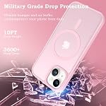 ROUMAYMAY pour iPhone 13/14 Boîtier, puissant magnétique [Compatible avec MagSafe] Protège militaire grade Slim Translucent Matte Skin Smooth Phone Case pour iPhone Couverture en rose de 13/14 6,1 pi
