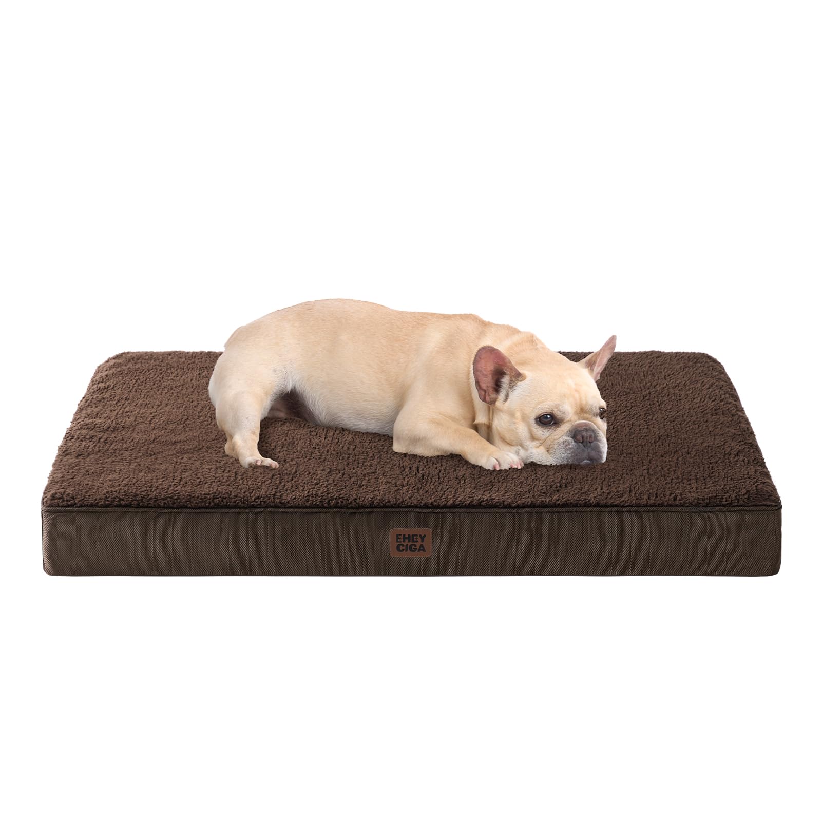 EHEYCIGA Cuccia Cane Interno Taglia Media, (76L x 51W cm) Ortopedica Cuscino per Cani, Cuscino Cane Sfoderabile e Lavabile, Ortopedico Lettino per Cani, Orthopedic Dog Bed, Marrone