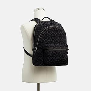 Coach Charter Backpack, Black Denim