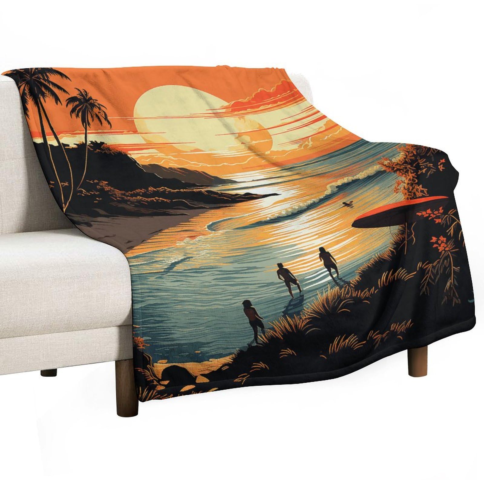 Couverture en flanelle douce pour canapé et soirées ciné confortables