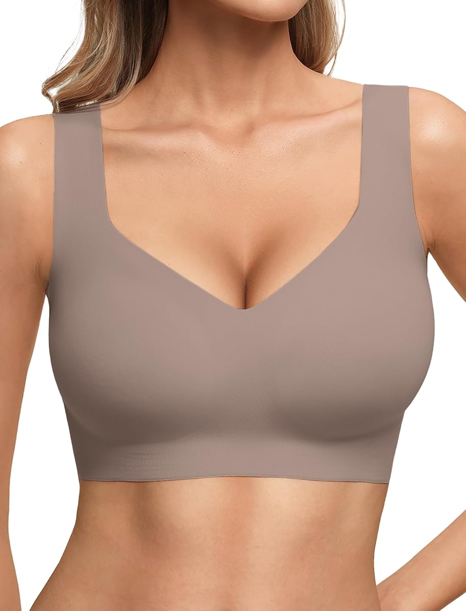 Jelly Bras para mujer, sin aros, sin costuras, sin aros, camiseta inalámbrica, bralettes, correas anchas, para dormir todos los días