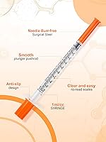 Vista 2 de Jeringa de 1 ml con tapa, 29G 1/2-pulgada (12.7 mm), empaquetada individualmente, paquete de 20 jeringas de laboratorio