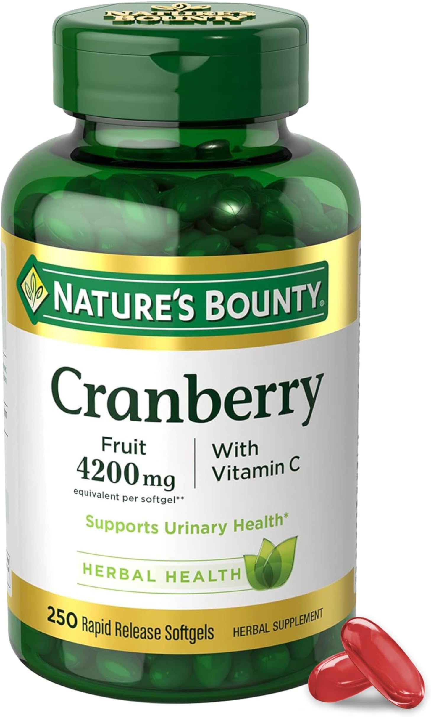 Cranberry Pills for Women Urinary Tract Health, Cranberry Supplements with Concentrate & Vitamin C, 250 Softgels (Pack of 1)