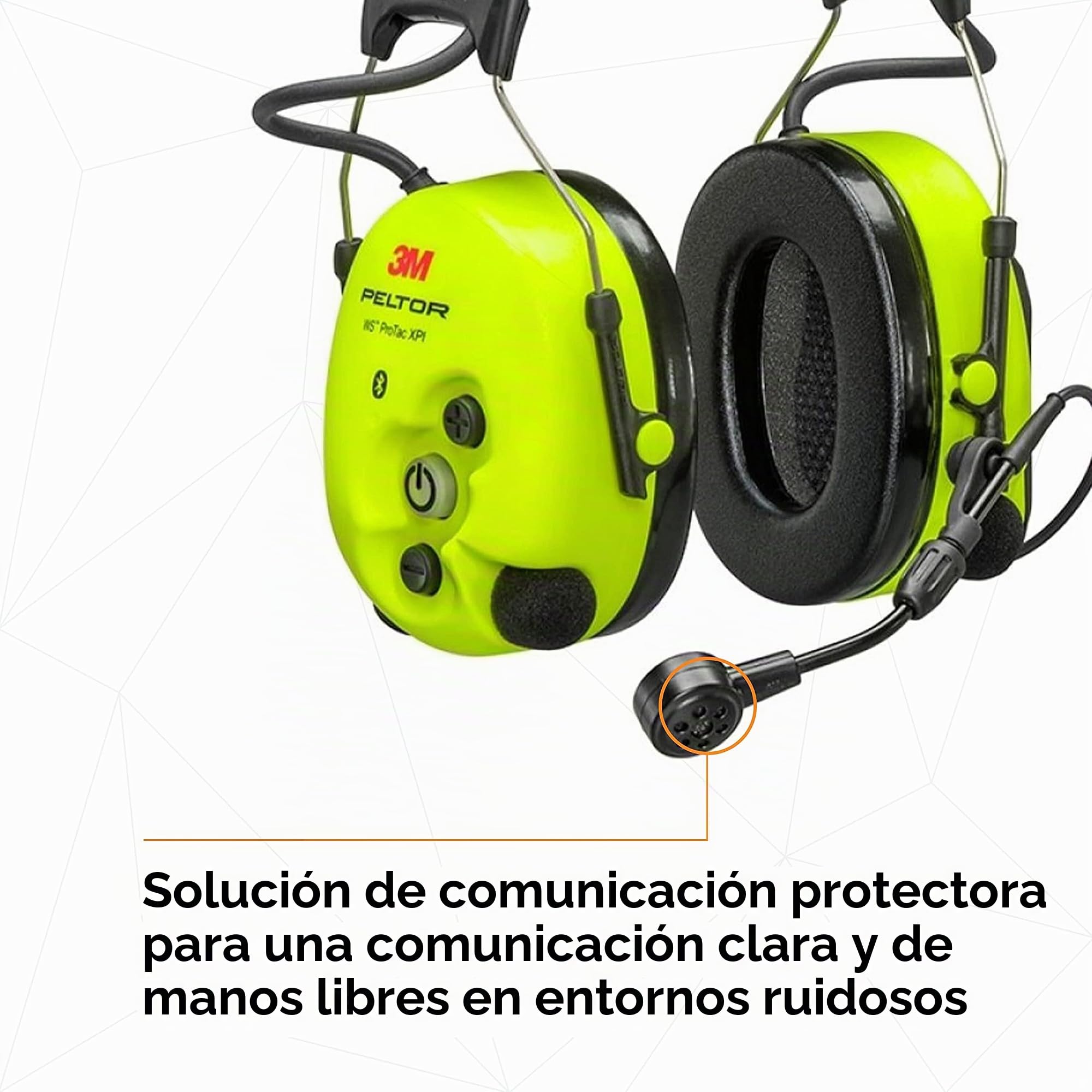 3M Peltor WS ProTac XPI, auriculares de protección auditiva, Bluetooth | amarillo, 7100196045 (orejeras cápsulas), valor de aislamiento: SNR 33 dB