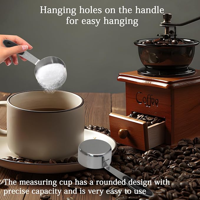 Vaso medidor 1/8 taza acero inoxidable 2 piezas miniatura 5