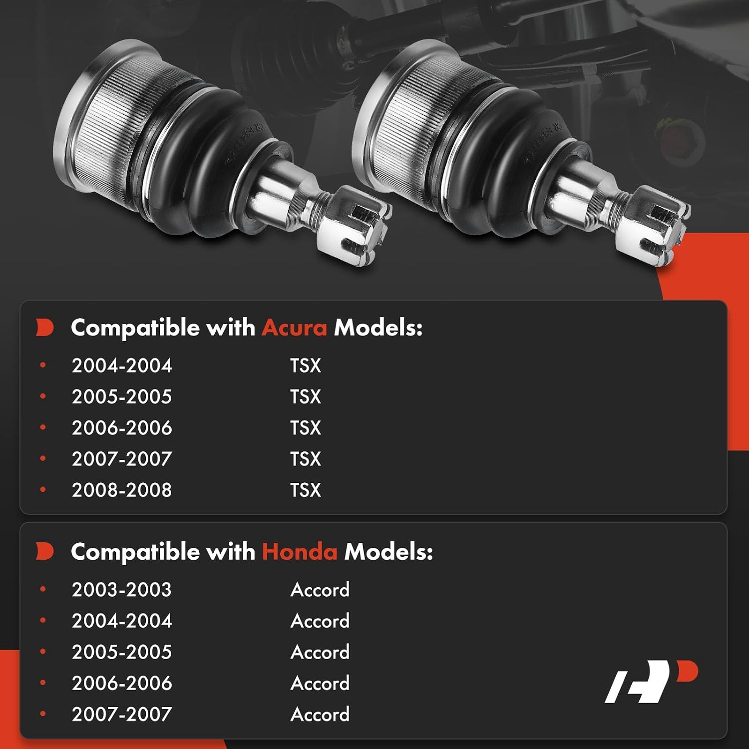 A-Premium 2 x Front Lower Ball Joints, Compatible with Honda Accord 2003-2007, Acura TSX 2004-2008