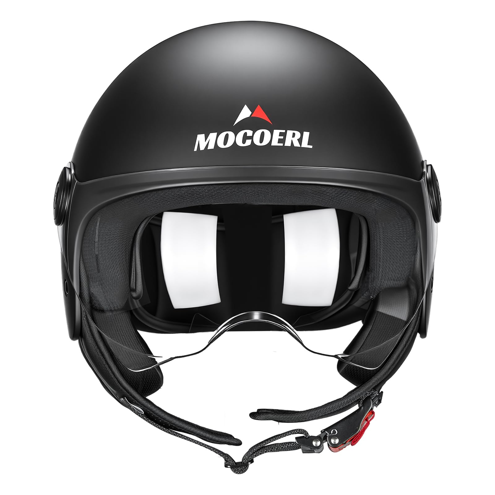 Casco da moto jet per adulti, visiera trasparente, casco da moto per uomo e donna per cruiser, bobber e chopper, omologato ECE2206, casco retrò 3/4
