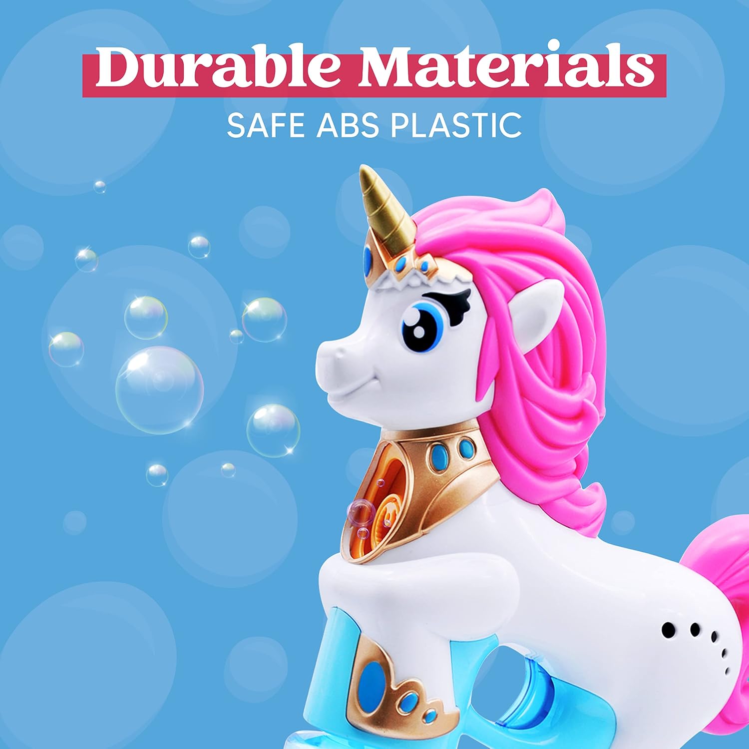 JOYIN 2 Pcs Automatic Unicorn Bubble Gun for Kids with 4oz Bubble Solution, Toddler Bubble Maker, Bubble Machine, Easter Toys, Summer Party Favors, Kids Party Games, Birthday Gifts (Pink+White)