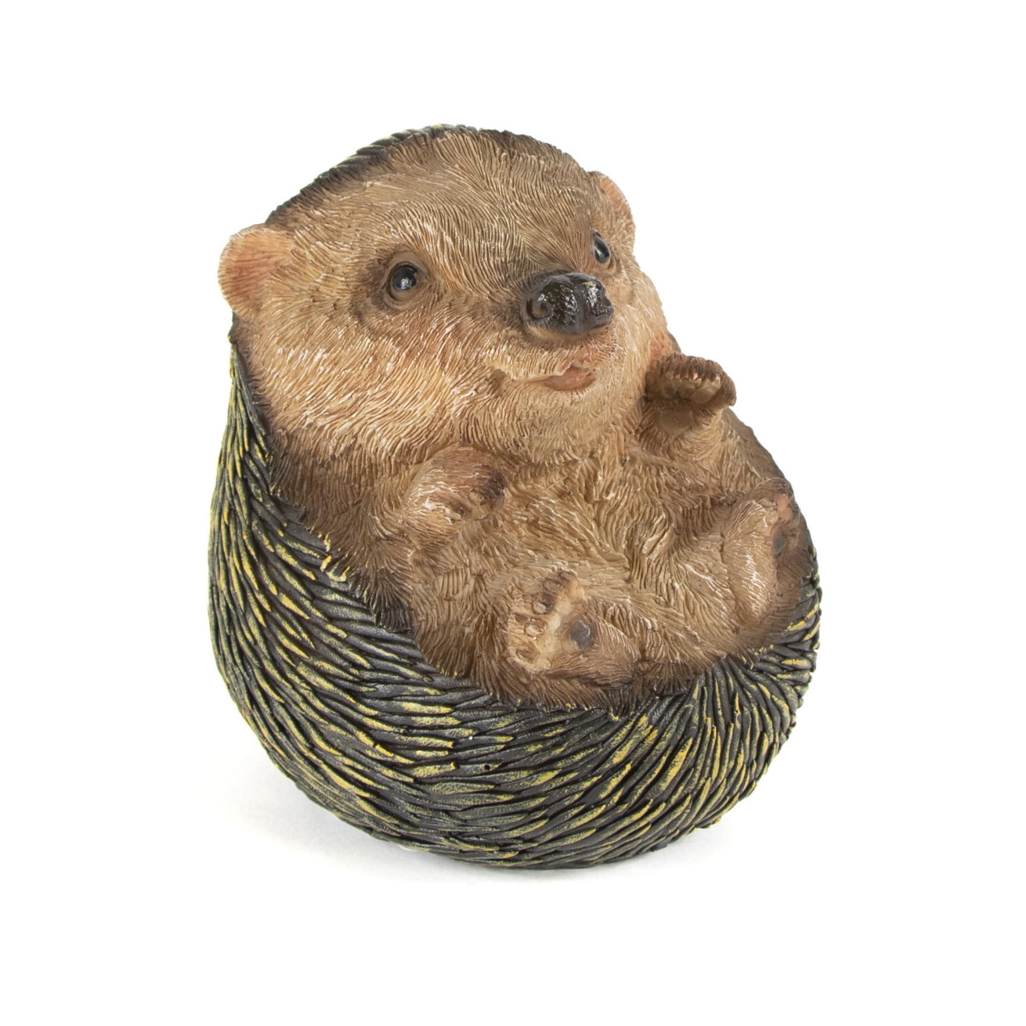 Wrenbury Baby Hedgehog On Back Hedgehog Garden Ornament - Cute Rustic Garden Animals Ornaments Outdoor - Hedgehog Garden Sculpture - Weatherproof And Uv Resistant - 12Cm
