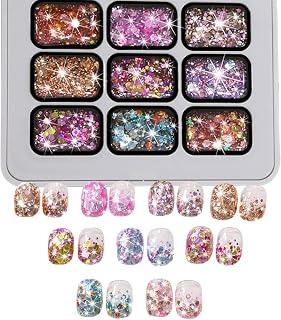 Nail Gel Glue 9-Color Soak Off Manicure Glue | UV LED Nail Color Paint Gel for Women Beginners Salon Home Dating Daily Party Photoshoot Birthday Summer