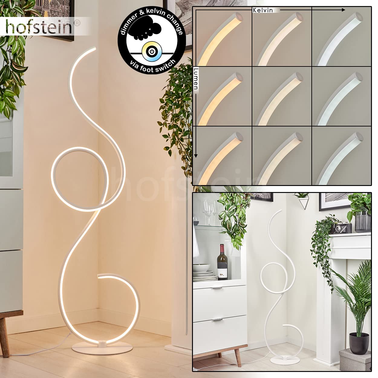Vloerlamp cilinder white capiz schelp 150 cm € 219; 200 cm € 298