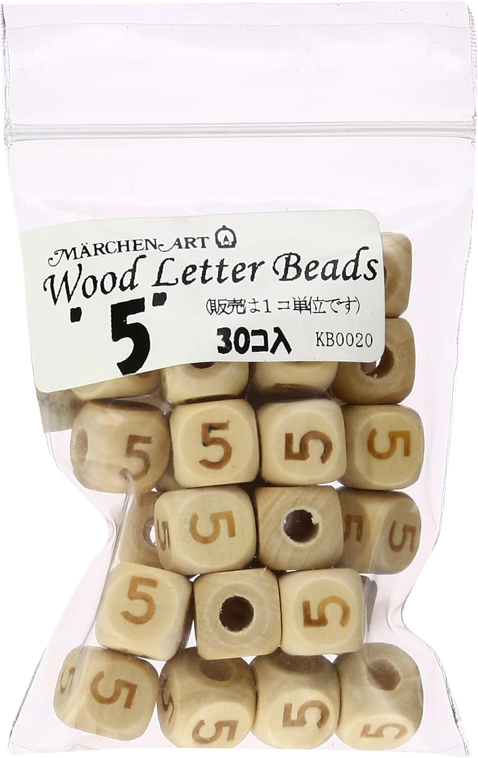 Merchen Art Wood Letter Beads, Pack of 30, 5