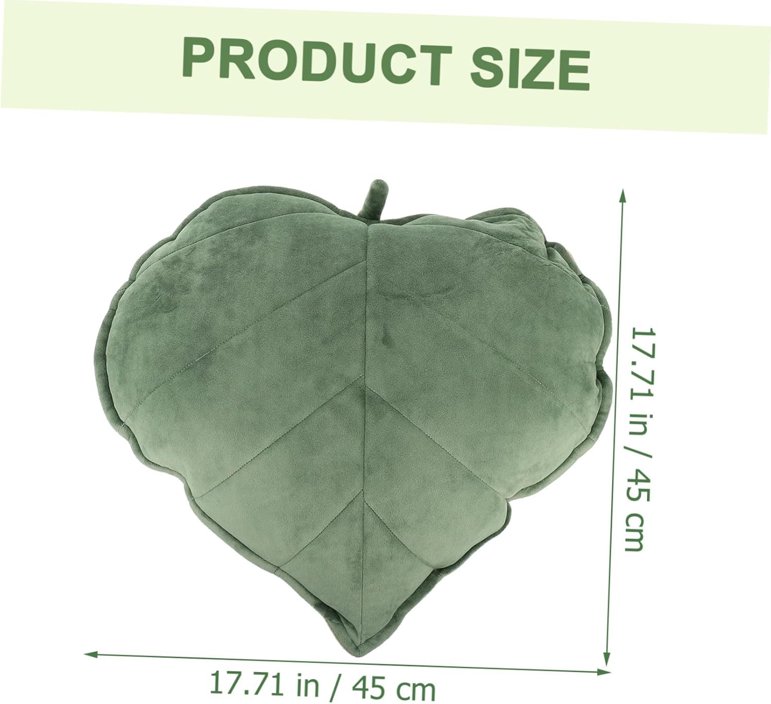 Leaf Shaped Decorative Cushion Soft Supple Pillow for Sofa Bed Car Home Decor Large Dark Green Comfortable Accent Pillow