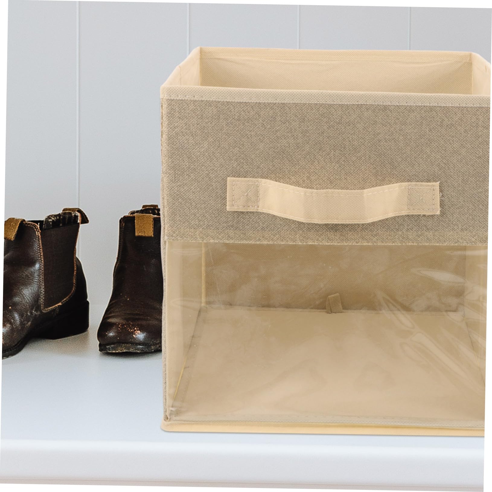 Hohopeti 2 Stück Faltbare Würfel Aufbewahrungsbox mit Sichtfenster | Vliesstoff, Große Kapazität, für Zuhause und Schrank, zur Ordnung von Spielzeug und Büchern