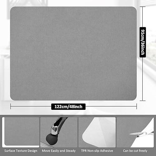 Miniatura 7 de Tapete para silla de oficina para suelo de madera dura y azulejos, tapete de escritorio para sillas rodantes, protege el suelo duro para estaciones