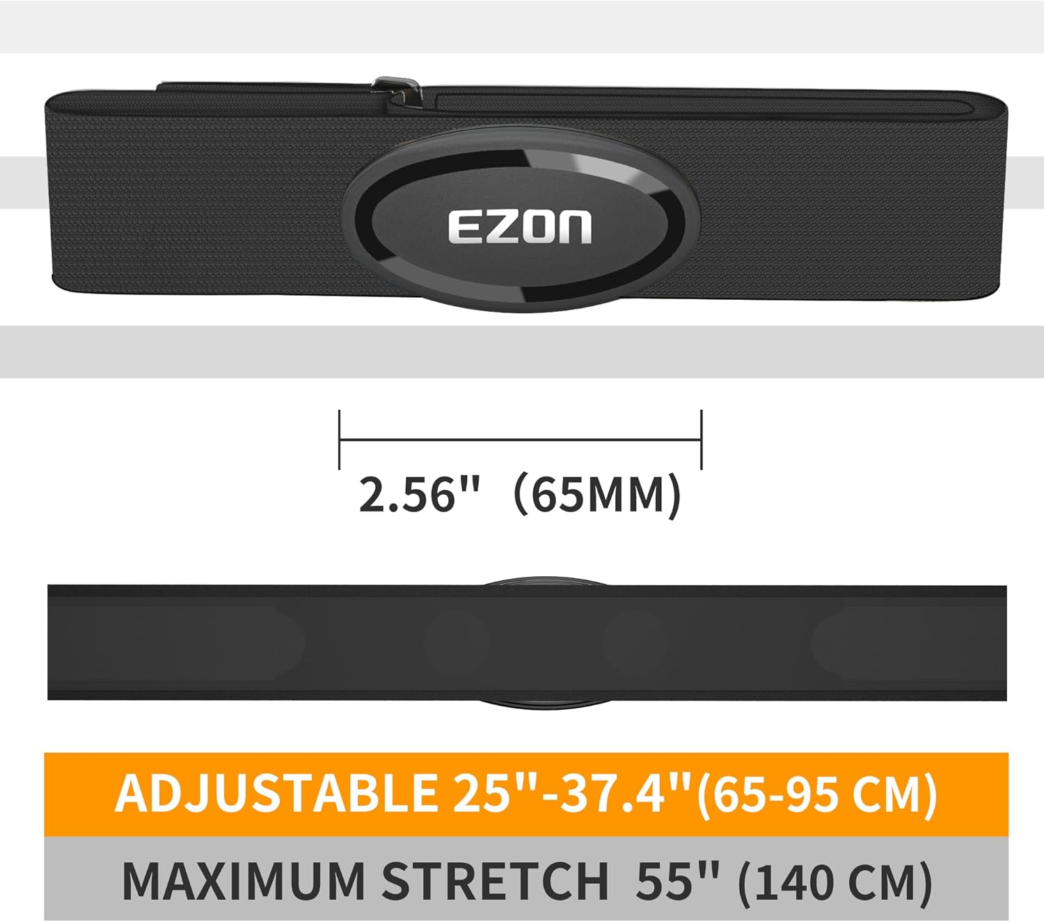 EZON C009Pro Heart Rate Monitor compared to a sport watch, highlighting direct heartbeat sensing and detachable sensor