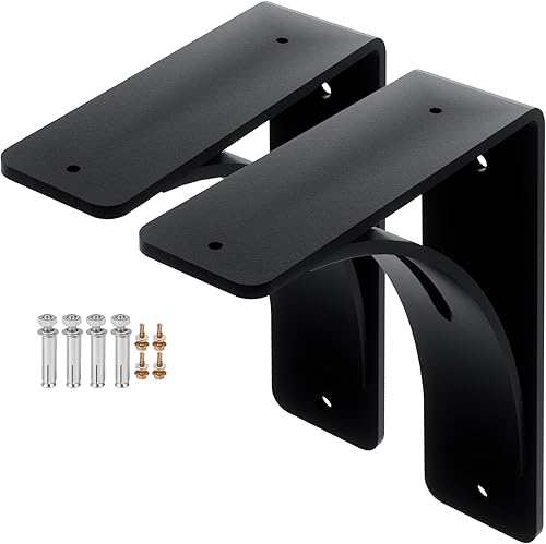 HomiShare 2 soportes de estante resistentes de 7 x 6 x 2 pulgadas, soportes de acero de capacidad de carga de 450 libras, soportes triangulares de