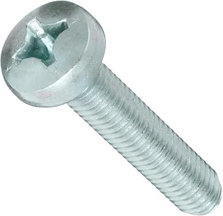 Small Parts Steel Machine Screw, Zinc Plated Finish, Pan Head, Phillips Drive, Meets DIN 7985, 35mm Length, Fully Threaded, M8-1.25 Metric Coarse Threads (Pack of 10)