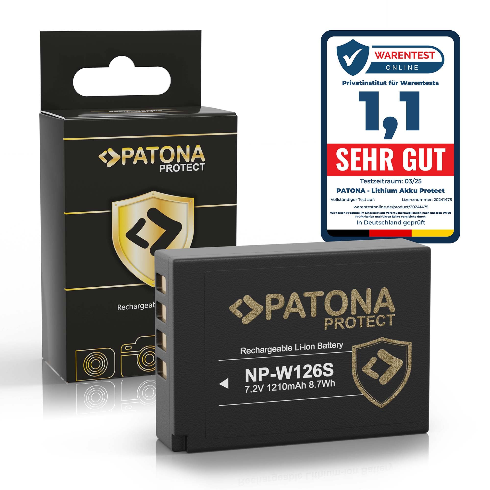 PATONA Kit Dual Chargeur USB-C & Batterie 2X NP-W126S Protect, 1210mAh | Batterie pour Fujifilm NP-W126 X-M5 X-M1 X100F X100V/VI XA1-XA3 XA5 XS10 XT3 XT20 XT30, NTC-Sensor & étui protecteur