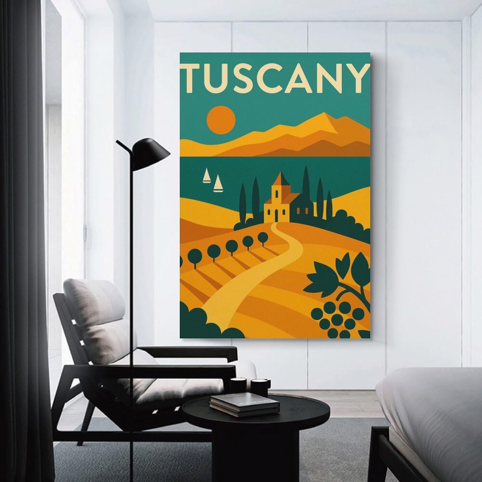 Junmoney Tuscany Travel (2) Room Decor Wall Art 24x36inch(60x90cm), for Wall Displays, Bedrooms Or Room Updates, Ideal for Building A Coordinated Art Wall