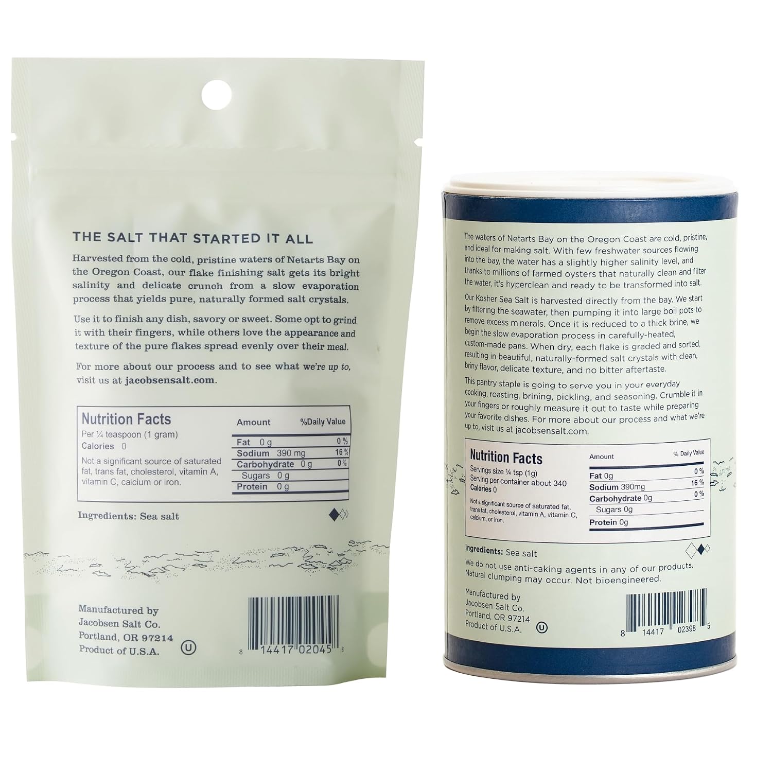 Jacobsen Salt Co. Sea Salt Variety Pack, Kosher & Flake - Pack of 2 image 2