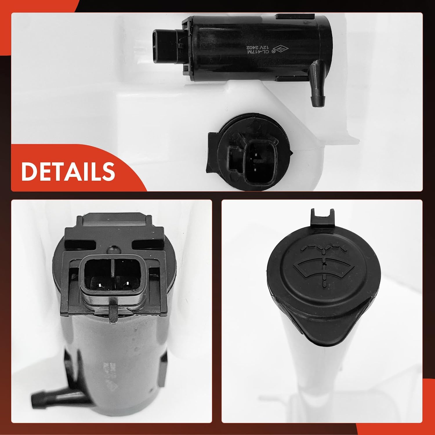 A-Premium Windshield Washer Reservoir Compatible with Select Toyota, Lexus Models - Camry 2002-2006, ES300 2002-2003, ES330 2004-2006, with Washer Pump/Cap/Filler Neck/Hose/Bracket/Fluid Level Sensor