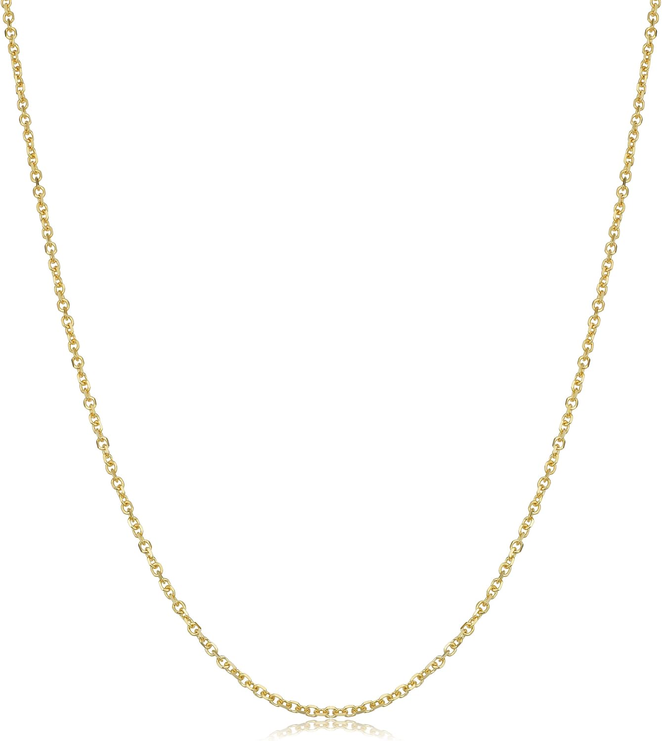 Kooljewelry 14k Yellow Gold 1.5 mm Diamond-cut Cable Chain Necklace (16, 18, 20, 22, 24 or 30 inch)