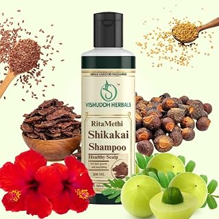 Vishuddh Herbals Rita Amla and Sheekakaya Shampoo for Hair Growth and Anti Dandruff with Fenigreek and Flaxseeds, Natural ... Price In India