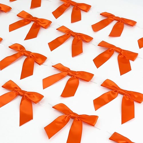 Vista 74 de AIMUDI Lazos giratorios para bolsas de golosinas de 3.5 pulgadas, lazos de satén azul turquesa para manualidades, lazos prefabricados con lazos Azul