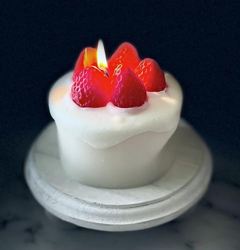 Miniatura 5 de Cake Candle-12 oz Decorative Candle or Birthday Gift Candle - Smokeless- Made of Soy Wax with Natural Scent- 25-30 hr. Burn Time- Cute Strawberry