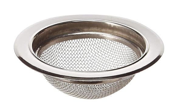 Kuber Industries Stainless Steel Strainer Kitchen Drain Basin Basket Filter Stopper Drainer Sink Jali, 11.3 cm (Silver)-KUBMART3314