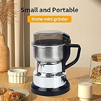 Vista 7 de Electric Coffee Grinders，150-300w Silver Spice Grinder, One-Button Operation to Grinder Coffee Beans, Spices, Dry Herbs, Nuts, etc.1 Plastic Brush
