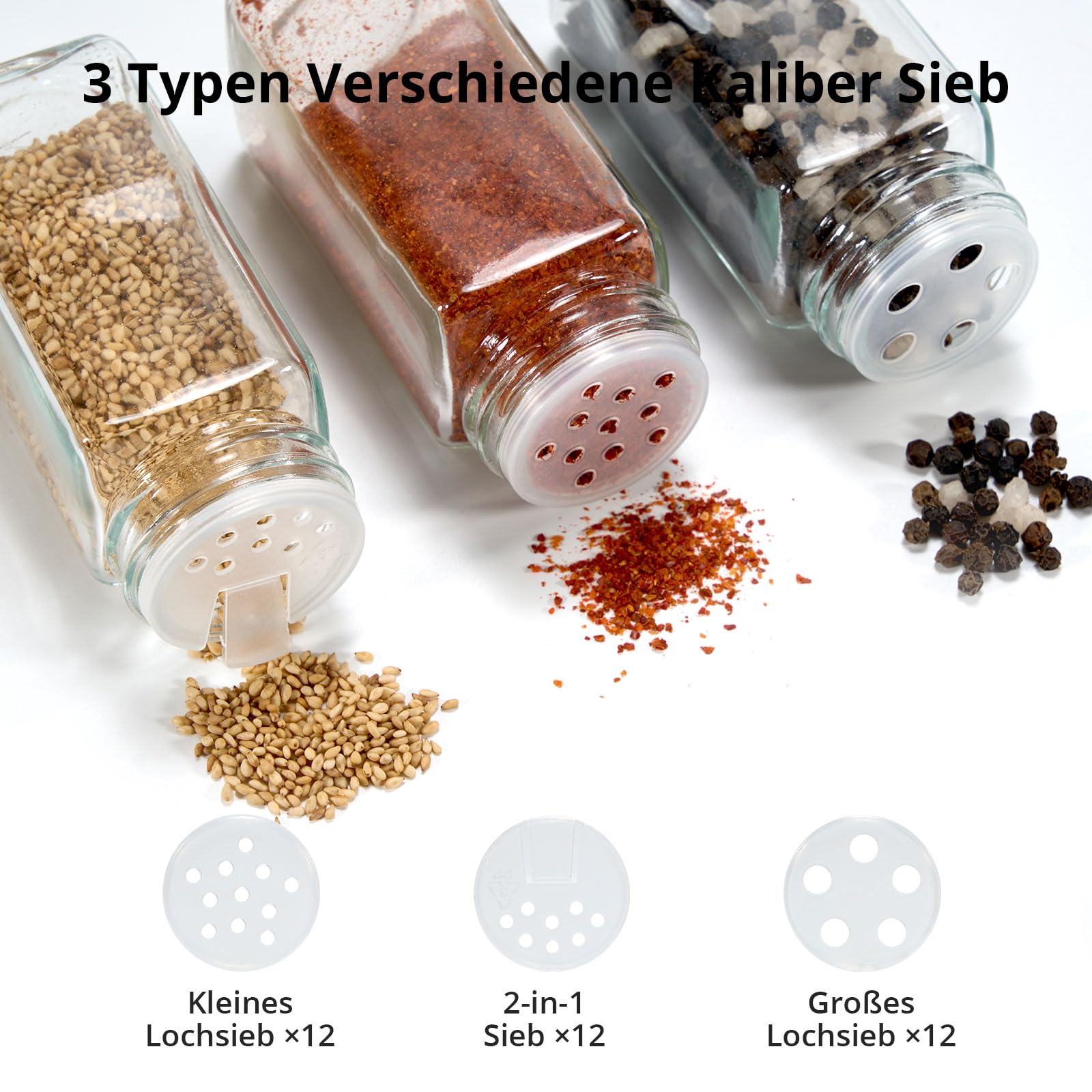 Pot A Epices En Verre 25 Pcs - Bocaux Epices 120 ML - Bocaux En Verre Avec Étiquettes, Pot Epices Avec Saupoudreuse, Entonnoir, Brosse De Nettoyage, Boite Epices Cuisine, Rangement Epices