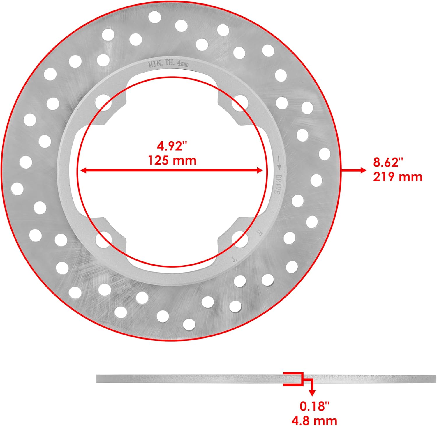 Caltric Rear Brake Disc Rotor with Brake Pad Compatible with Honda CBR900RR 1993 1994 1995 1996 1997-2003