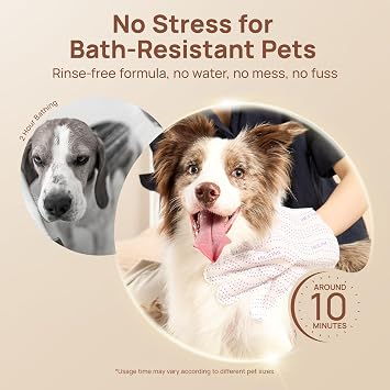 HICC PET Cleaning Glove Wipes PRO for Dogs & Cats, 20PCS Coconut Scent.