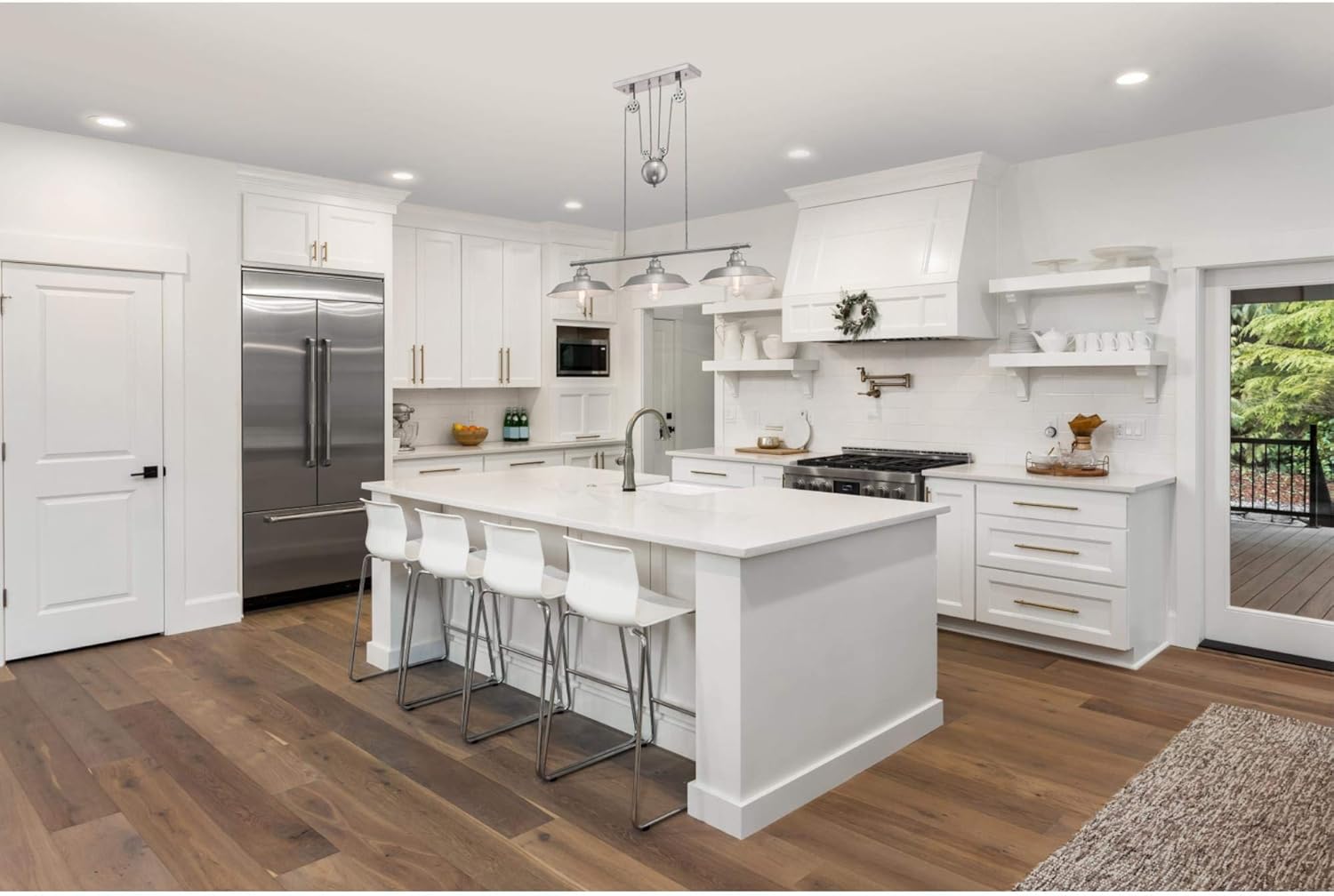 40% оƒƒ Dіѕсоunt Westinghouse Lighting 6369900 Iron Hill Three-Light Indoor Island Pulley Pendant Light, Brushed Nickel Finish