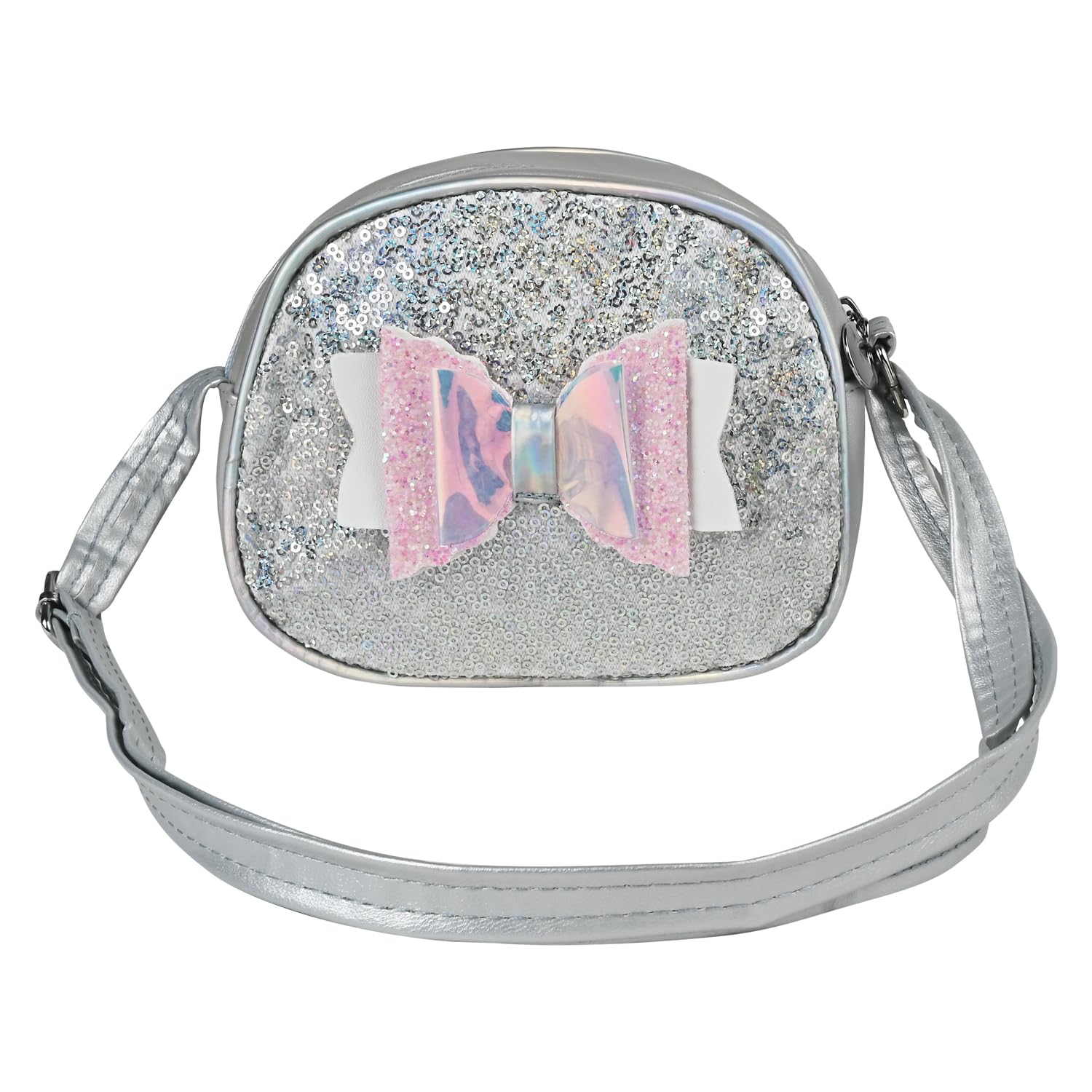Asthetika Kids Glitter Bow Sling Bag Purse for Girls Kids Fashion Gift Accessory Hand Bag (Silver) (B0CP7ZHMPY) Amazon Price History, Amazon Price Tracker