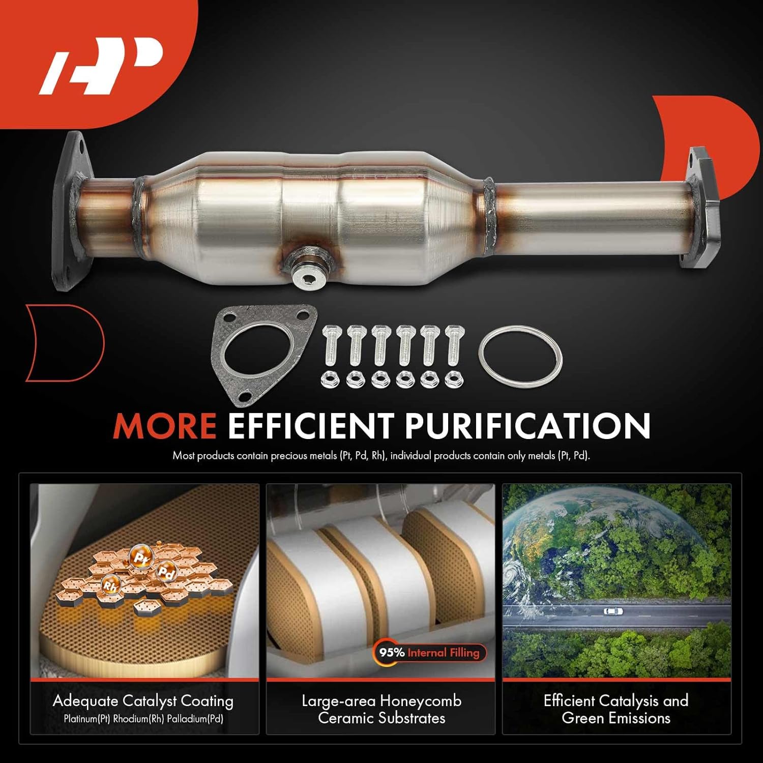 A-Premium Catalytic Converter Kit Direct-Fit Compatible with Honda Accord 2003 2004 2005 2006 2007 2.4L, EPA Compliant, Replace# 18160RAAA11, 18160RADL11