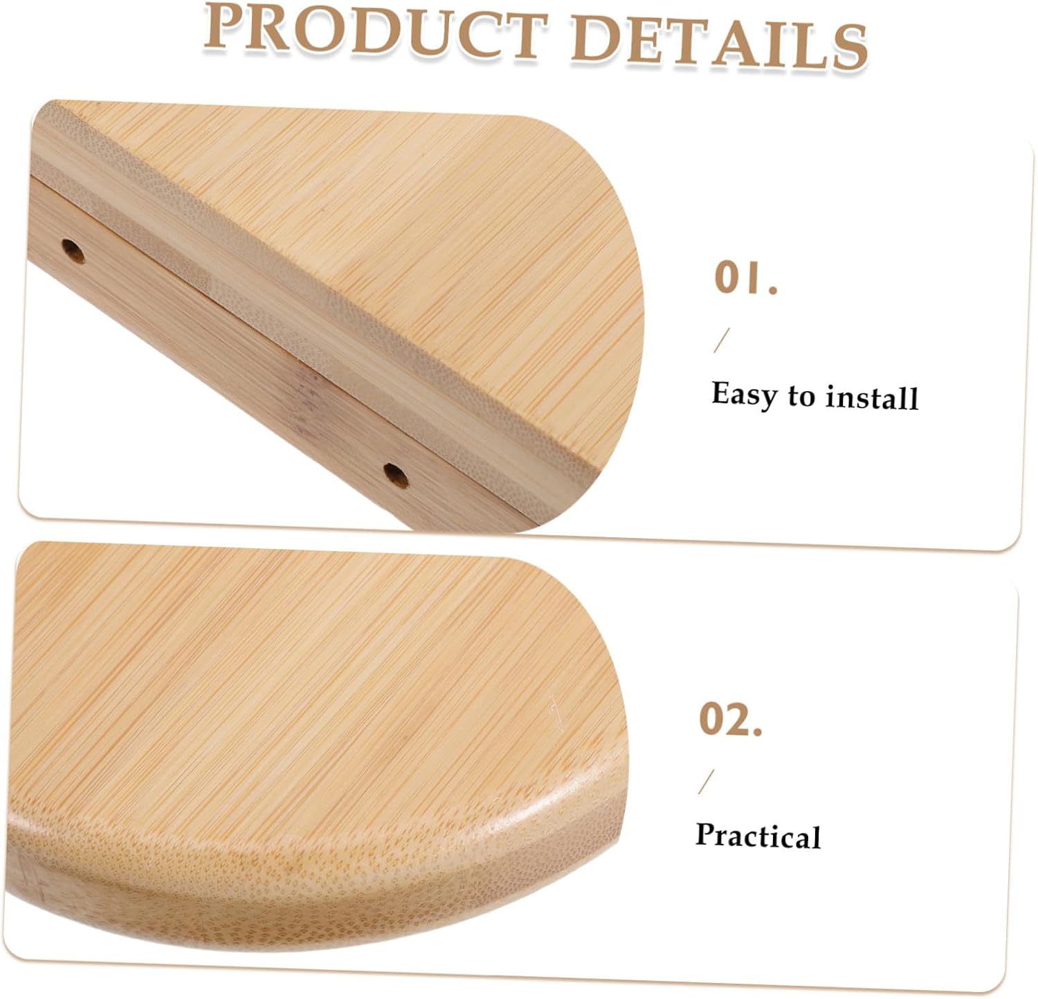 LIFKOME Small Wooden Corner Shelf Wall Mount Round Corners, Floating Rustic Shelf 7.87x5.91x1.57in for Bathroom Storage and Space Optimization with Safety