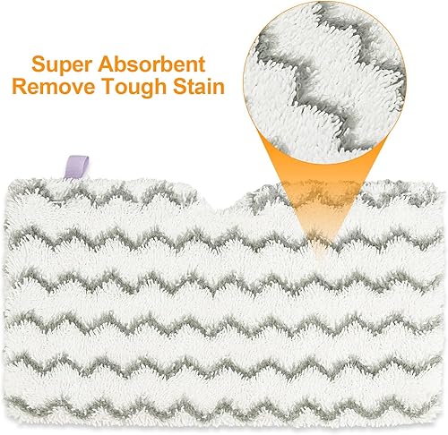 Miniatura 3 de Jirmory 8 almohadillas de repuesto para trapeador de vapor compatibles con Shark Steam Mop S1000, S1000A, S1000C, S1000WM, S1001C, S1200,