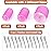 Self Grip Hair Rollers Curlers Set - 24 Pieces with 3 Sizes (4 Jumbo, 4 Large, 4 Medium) and 12 Clips for Volume on Long, Short, Thick, or Fine Hair