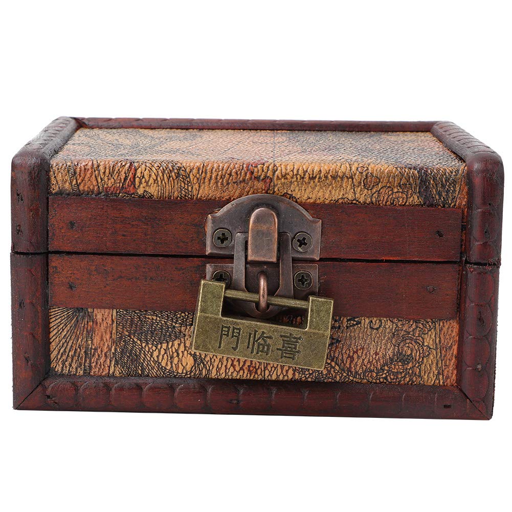 Zerodeko Cofre Del Tesoro De Adera Vintage Para Halloween, Caja De Alacenaiento Con Llaves De