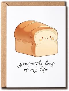 JPKDesigns The Loaf Of My Life Card - Cute Love Card - Kawaii Valentine Card - Pun Card - Lovely Loaf Card - Anniversary Keepsake